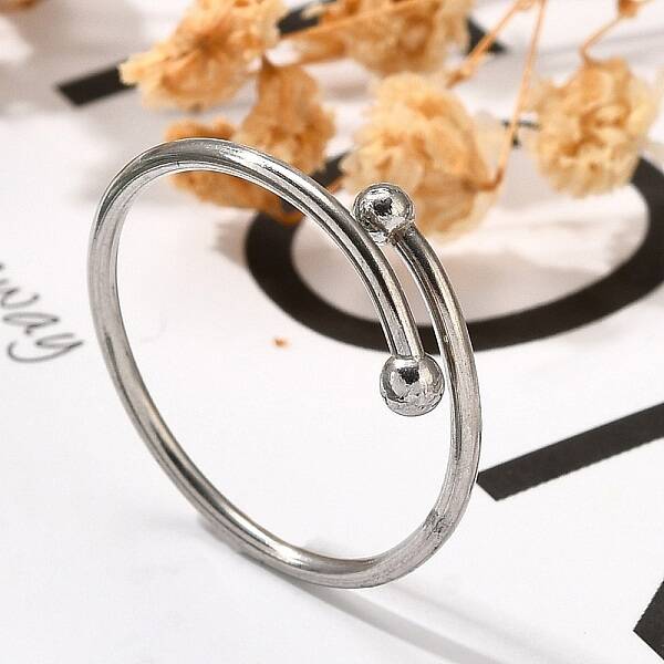 304 Stainless Steel Open Cuff Rings for Women