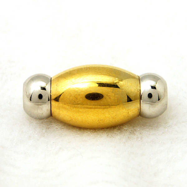 Smooth 304 Stainless Steel Magnetic Clasps with Glue-in Ends