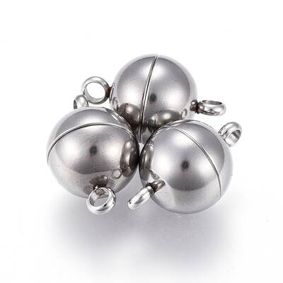 Tarnish Resistant 201 Stainless Steel Magnetic Clasps with Loops