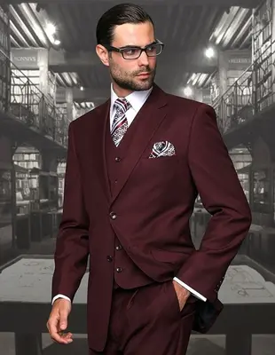 Men's Wool 3-Piece Suit Extra Long 100% Wool Statement