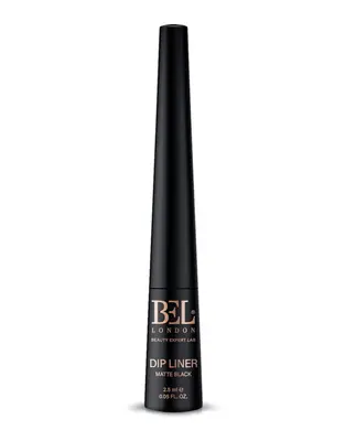 Bel London, Dip, Aqua, Waterproof, Color, Contouring, Liquid Eyeliner, Matte Black, 2.5 ml