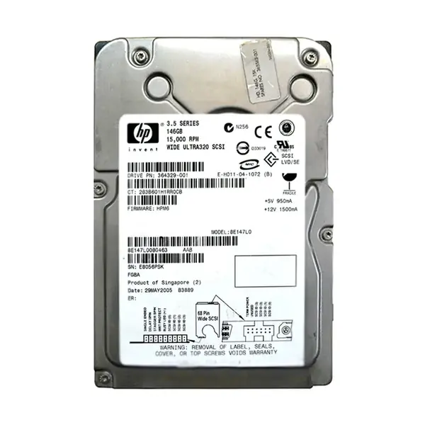 364329R-001 HP 146GB Ultra-320 SCSI 15000 3.5-inch 8MB Hard Drive