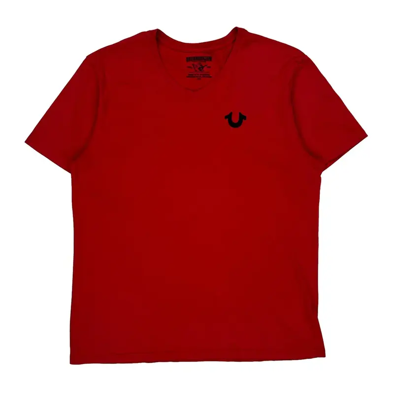 True Religion T-Shirt - Large Red Cotton