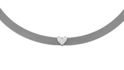 Liu Jo Elegante Collana Girocollo In Acciaio Con Simboli A Forma Di Cuore Lj1865