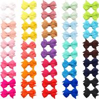 2In Fully Covered Minimalist Style Plain Bow Hair Clips, 50Pcs/Set Elegant Casual Trend Cute Hair Clips for Daily and Party D...