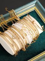 Women's Elegant Faux Pearl & Rhinestone Decorated Bracelet Set, Exquisite Trendy Bracelet, Fashionable Jewelry for Women & Gi...