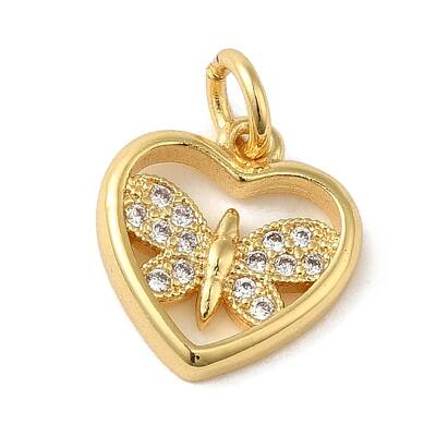 Brass Micro Pave Clear Cubic Zirconia Pendants