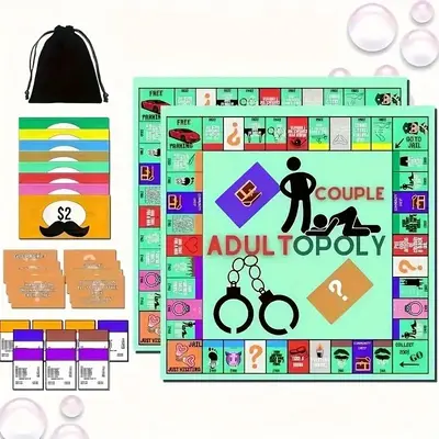 Dult Adult Opoly Board Game for Couples, Featuring Game Cards and Props for Date Night Ideas Interactive Romantic Entertainme...