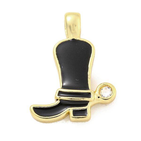Brass with Cubic Zirconia with Enamel Pendant