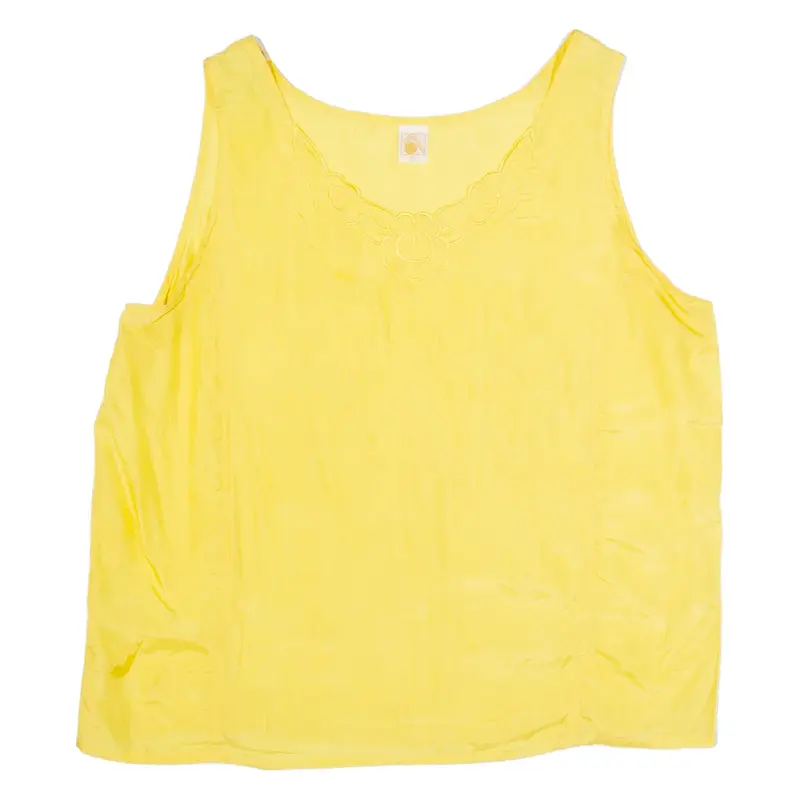 Womens Vest Yellow Sleeveless Silk L