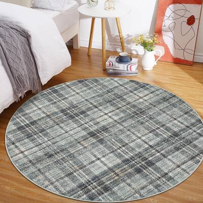 Garvee Modern Plaid Area Rug Washable Soft Non-Slip Low Pile Carpet for Living Room Bedroom Nursery Office, Classic Farmhouse...