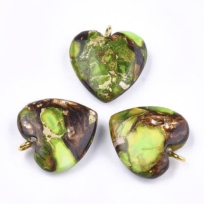 Assembled Bronzite and Imperial Jasper Pendants