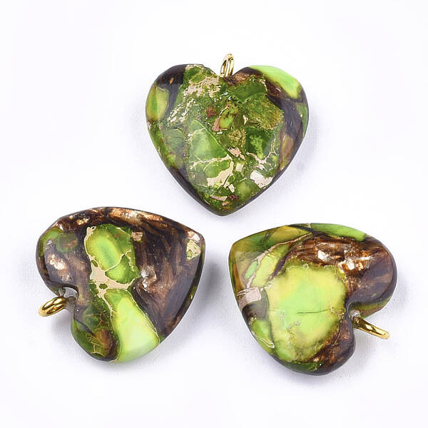 Assembled Bronzite and Imperial Jasper Pendants