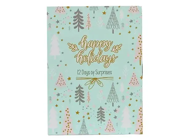 Fill it Yourself Empty Holiday Gift Box, 12 Day Gift Box with White Internal Tray for DIY Gifting