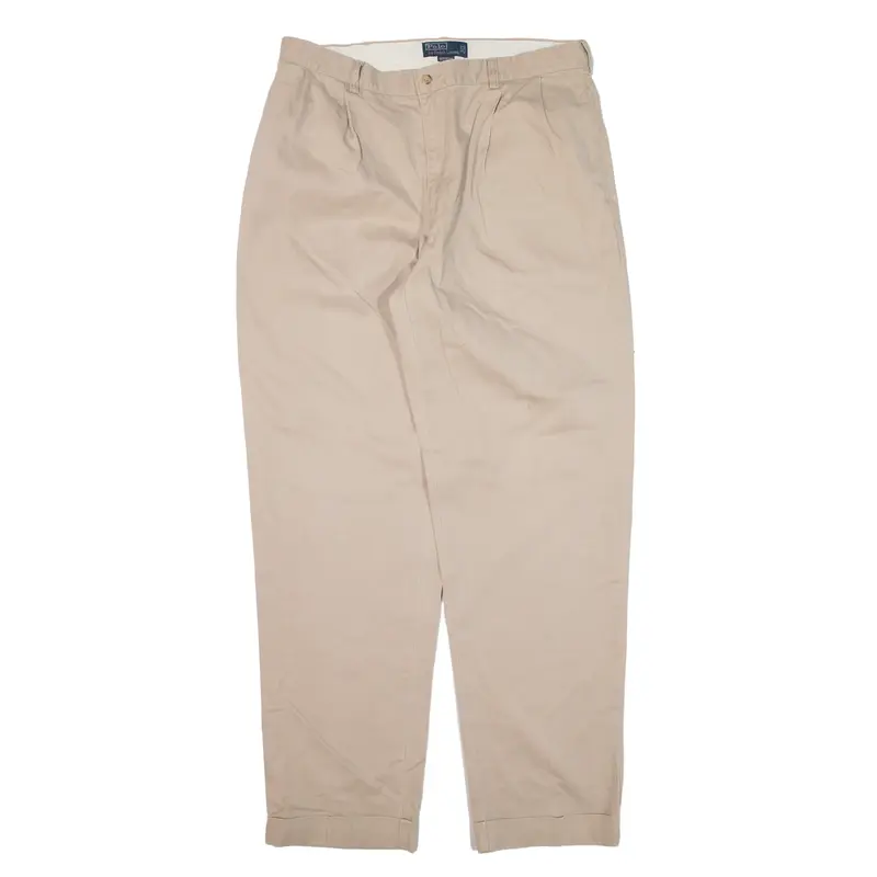 POLO RALPH LAUREN Hammond Chino Trousers Beige Relaxed Tapered Mens W36 L34