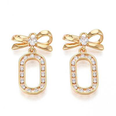 Brass Micro Pave Cubic Zirconia Pendants