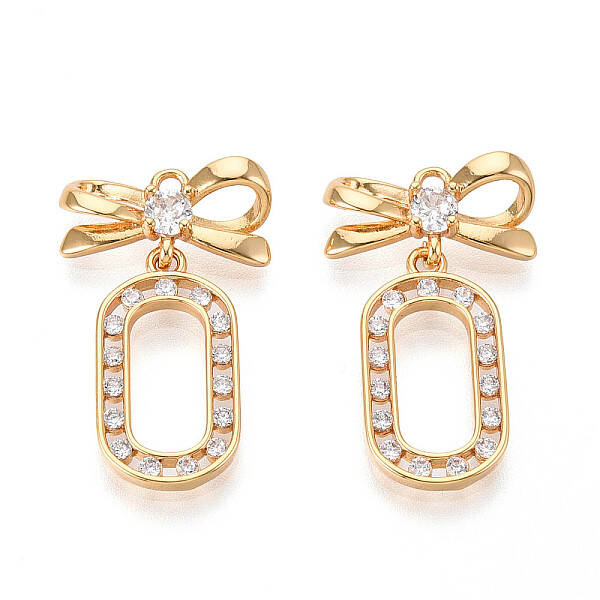 Brass Micro Pave Cubic Zirconia Pendants