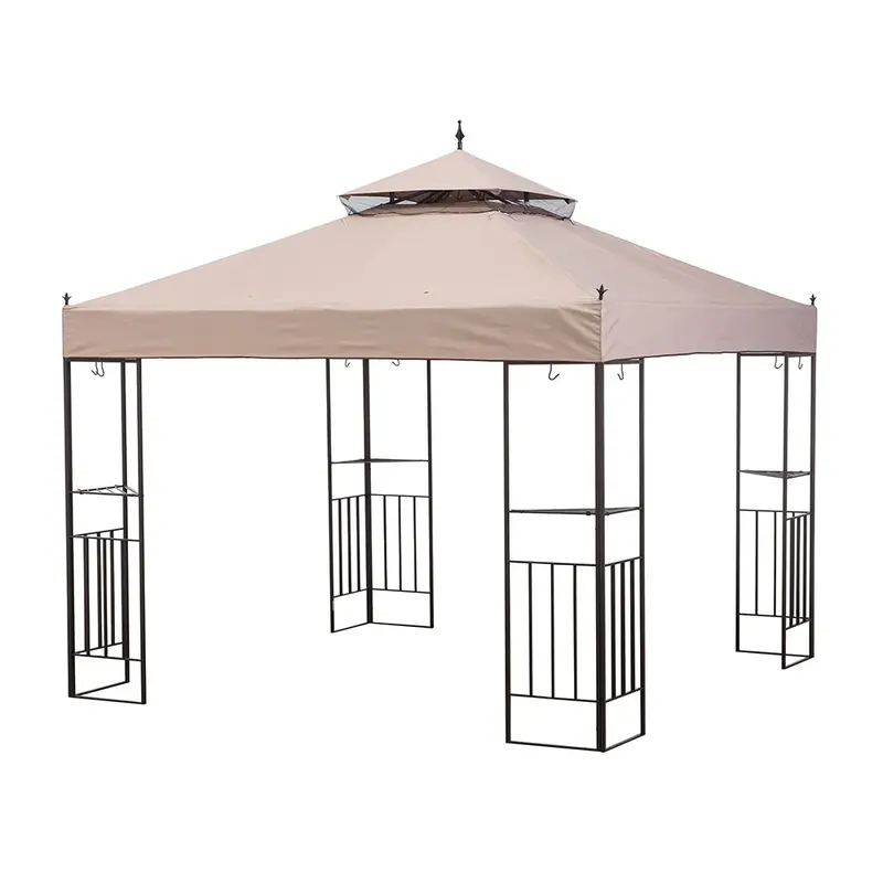 SUNJOY Sesame+Black Replacement Canopy For Sun Shade Gazebo (10X10 Ft) L-GZ414PST Sold At Walmart US