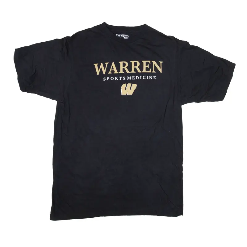 ADIDAS Warren Sports Medicine Sports T-Shirt Black USA Short Sleeve Boys L