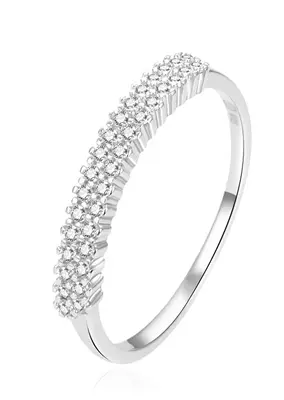Beneto Beautiful silver ring with clear zirconia AGG408 - Circuit: 54 mm