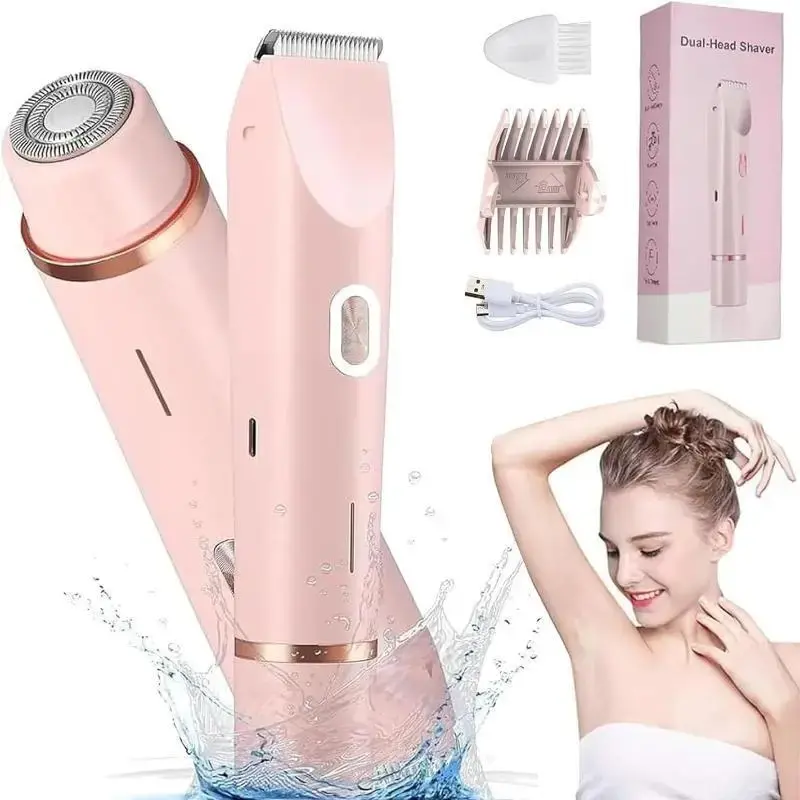 2 in 1 Electric Epilator, 1 Box USB Rechargeable Waterproof Epilating Tool & Accessories, Multifunctional Epilator, Wet & Dry...