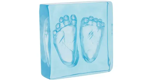 Dooky Crystal Memories DeLuxe 3D Frame Handprint & Footprint Baby Blue Footprint Set