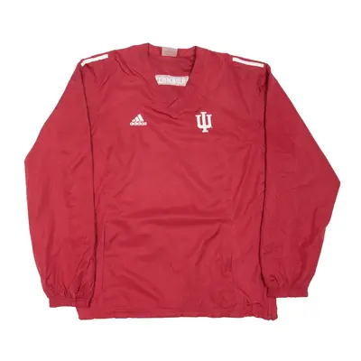 ADIDAS Climalite Training Indiana University Sweatshirt Red V-Neck Mens S