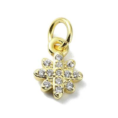 Brass Micro Pave Clear Cubic Zirconia Charms