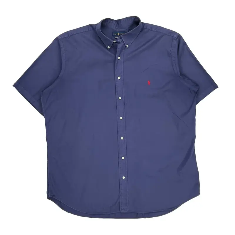 Ralph Lauren Tall Short Sleeve Shirt - 2XL Blue Cotton