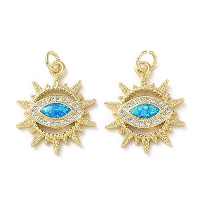 Brass Micro Pave Clear Cubic Zirconia Pendants