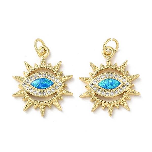 Brass Micro Pave Clear Cubic Zirconia Pendants