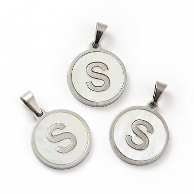 304 Stainless Steel with White Shell Pendants