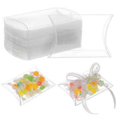 BENECREAT 40 Pack PVC Plastic Pillow Box
