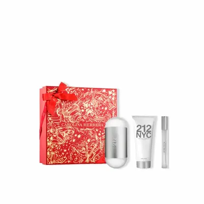 Carolina Herrera 212 NYC Eau de Toilette Spray 100ml Set di 3 pezzi