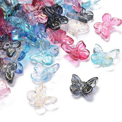 Two Tone Transparent Spray Painted Glass Charms