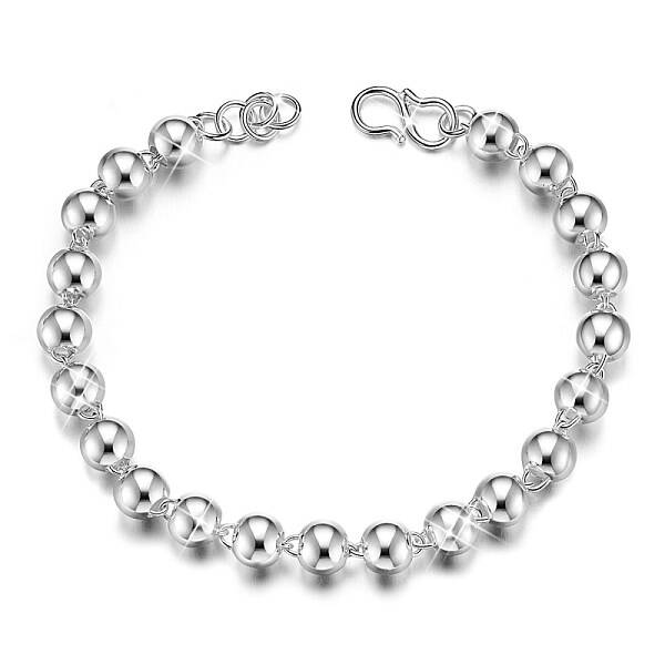 925 Sterling Silver Beaded Link Bracelets