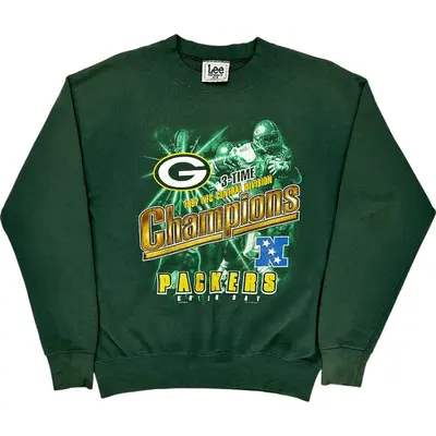 Lee Sport Green Bay Packers Champion Sweatshirt - Medium - Green Cotton Blend