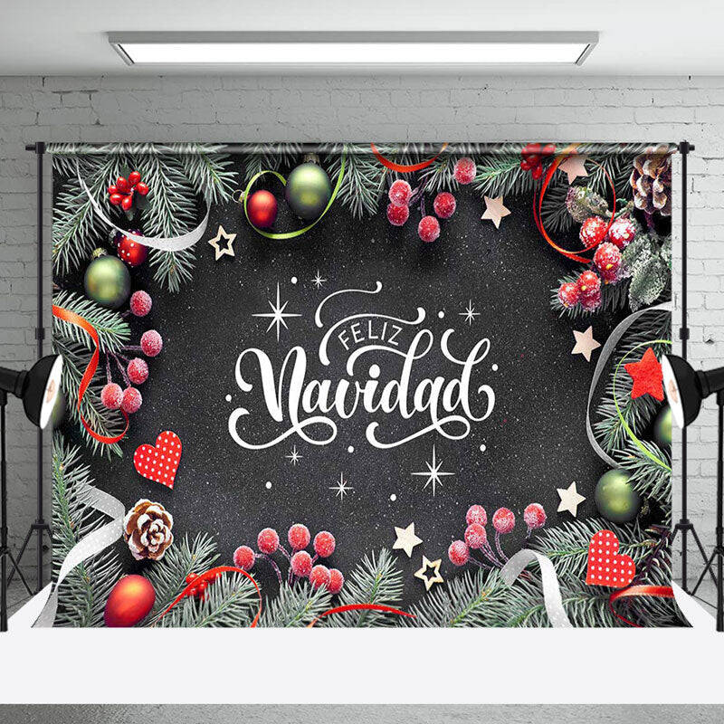 Aperturee Green Plant Leaves Bell Red Fruit Christmas Backdrop | Diy Christmas Backdrop | Christmas Photoshoot Backgrounds | ...