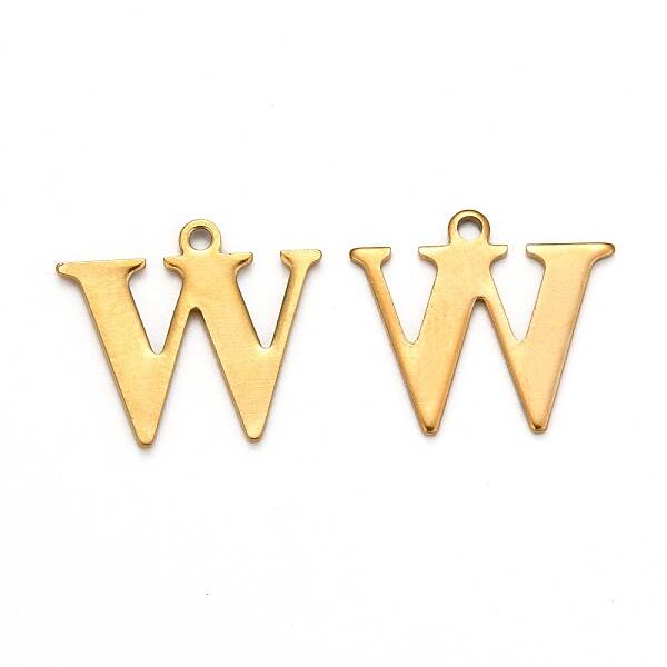 Ion Plating(IP) 304 Stainless Steel Alphabet Charms