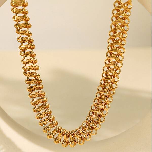 304 Stainless Steel Ring Link Chain Necklaces for Women Men