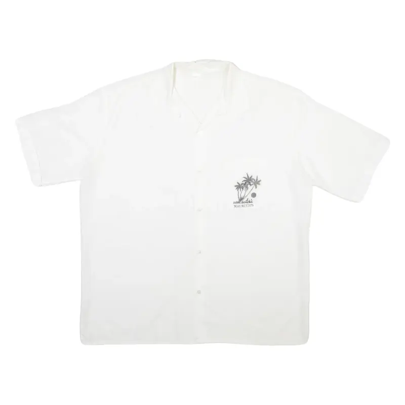 Palm Trees Mens Plain Shirt White 2XL