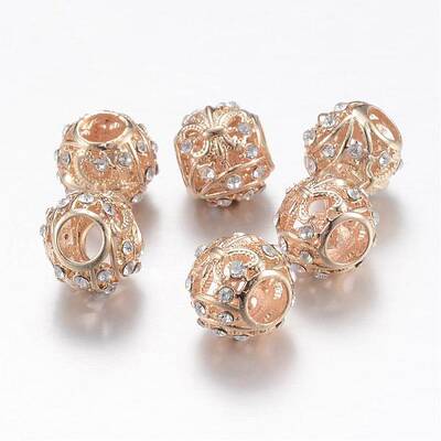 Alloy Rhinestone European Beads