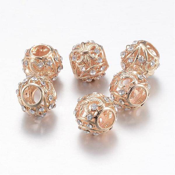 Alloy Rhinestone European Beads