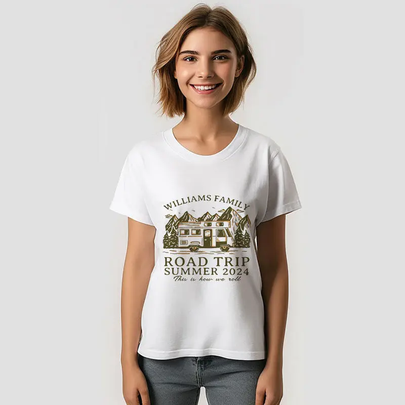Vintage Mountain Family Camping Road Trip T-Shirt