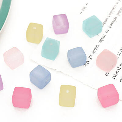 Rubberized Style Transparent Acrylic Beads
