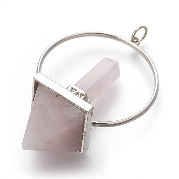 Natural Rose Quartz Big Pendants