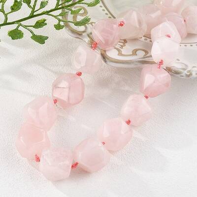 Natural Rose Quartz Nuggets Beaded Necklaces for Women Men