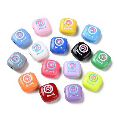 Spray Painted Alloy Enamel Beads