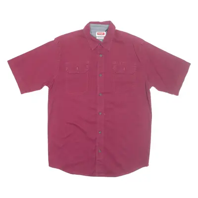 WRANGLER Mens Plain Shirt Maroon S