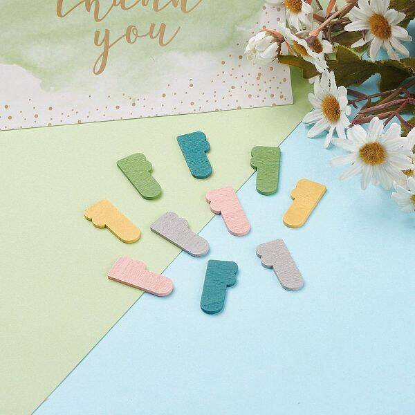 Painted Poplar Wood Cabochons
